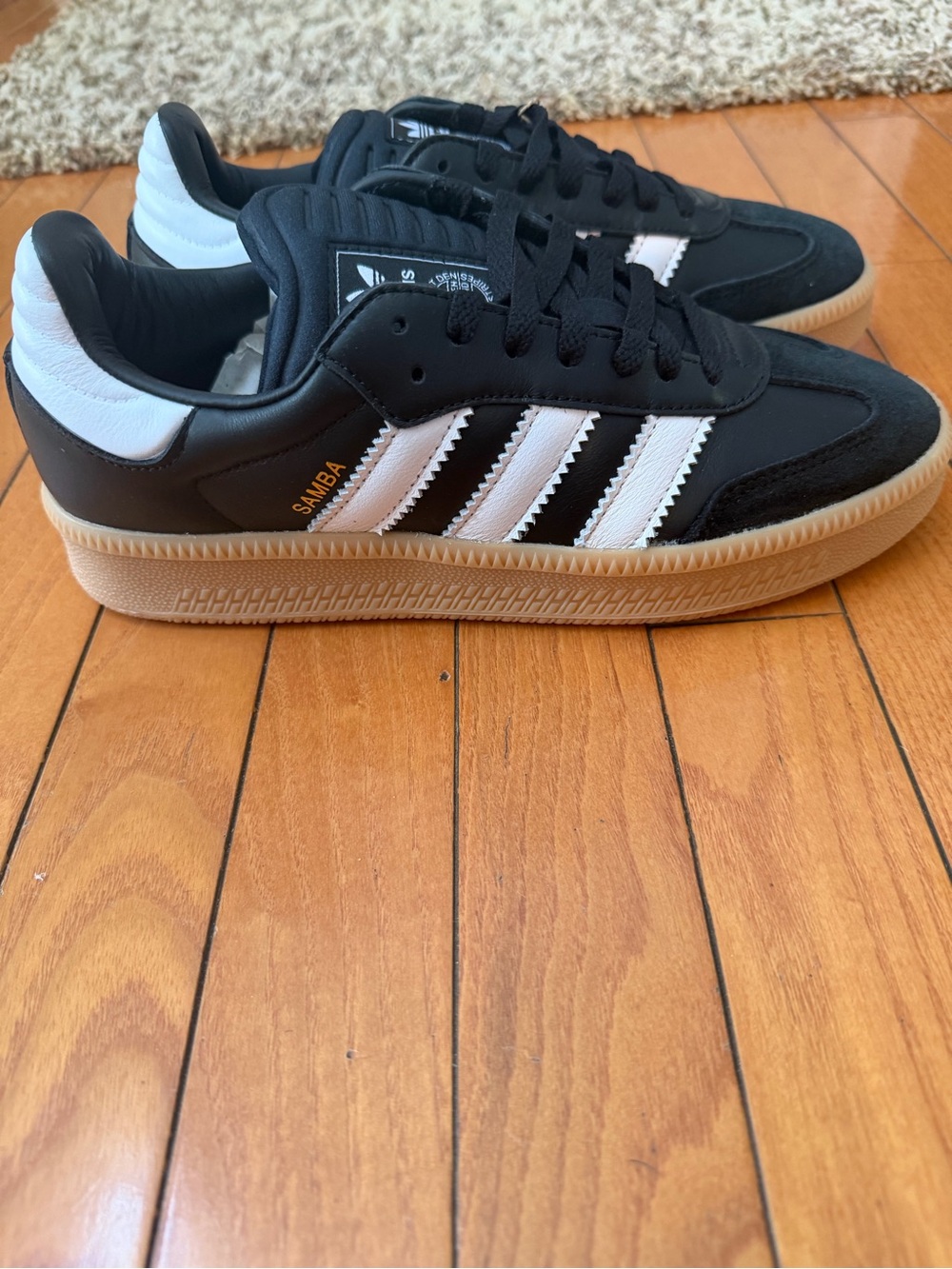 adidas Samba Retro Trainer in Black, White & Gum Mens 7.5 new no box